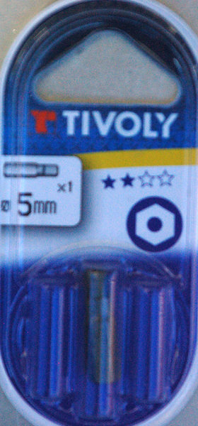 1 Embout TIVOLY Hex-Plus Percé 5mm.