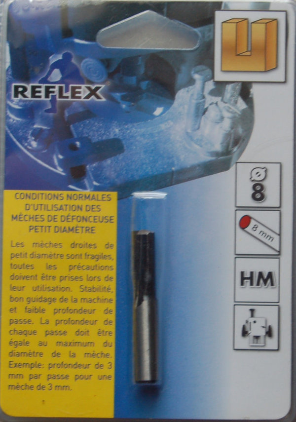 Fraise de défonceuse à rainer REFLEX D.8mm