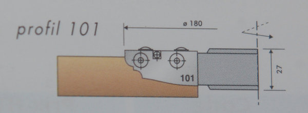 Porte-outils plate-bande multi-profils supérieur Al. 30 mm. D.160mm. ISOCELE