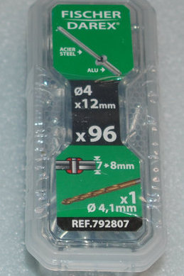 1 boite de rivets aveugles 4mm x 12mm FICHER DAREX